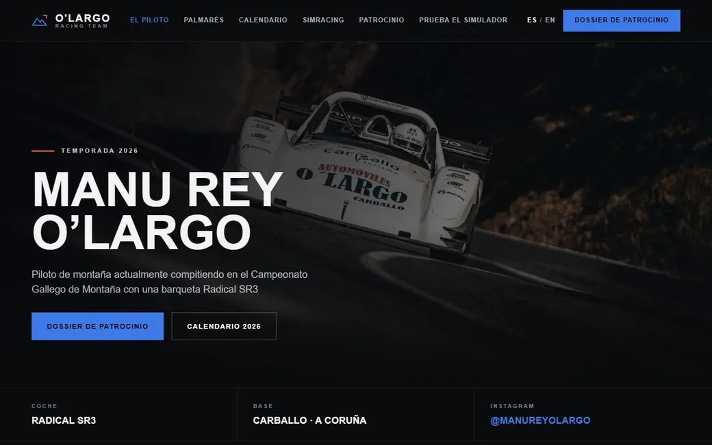 Portada de manureyolargo.com en escritorio
